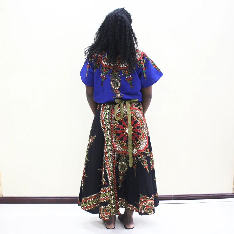 African Fashion Dicetak Dashiki Rok Wanita Vintage Perban Rok