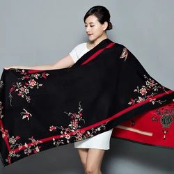 New Cashmere Shawl Winter Women Two Side Scarf Luxury Brand  Female Scarves Floral  Women Pashmina Shawl Femme Echarpe