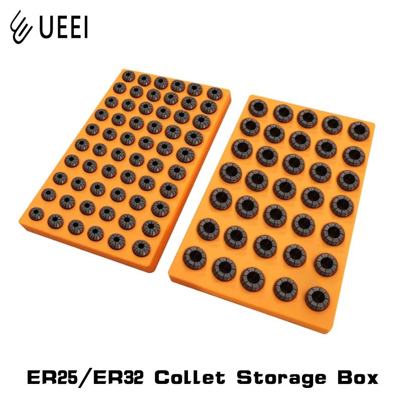 CNC Machining Center ER Collet Storage Box 60 Hole ER25 And 35 Hole ER32 Collet Plastic Finishing Rack