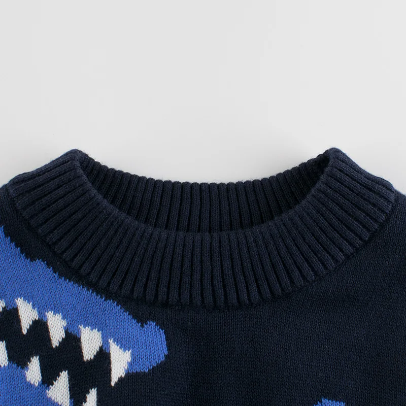 2021 Autumn Winter Children Sweater Kids Boys Girls Clothes Cute 3D Dinosaur Cartoon Cotton Long Sleeve Baby Sweatshirts 3431