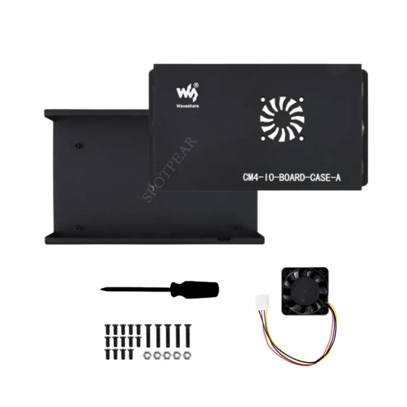 Kotak Logam (A) dengan Kipas Pendingin untuk Papan IO 4/CM4 Modul Hitung Raspberry Pi
