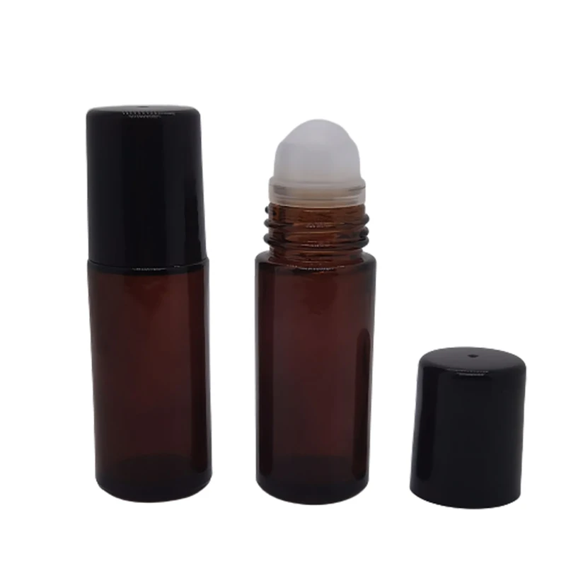 

100 x 30ml TravelAmber glass roll on Perfume bottle 50cc Empty Brown essential oil roll-on Containers for use cosmetic packaging