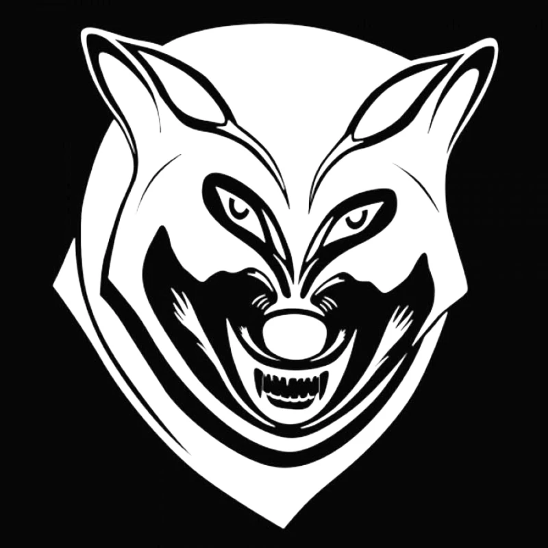 Wolf Brief Strokes Car Styling Decals Creative Simple Vinyl Car Body Stickers Black/White CL570