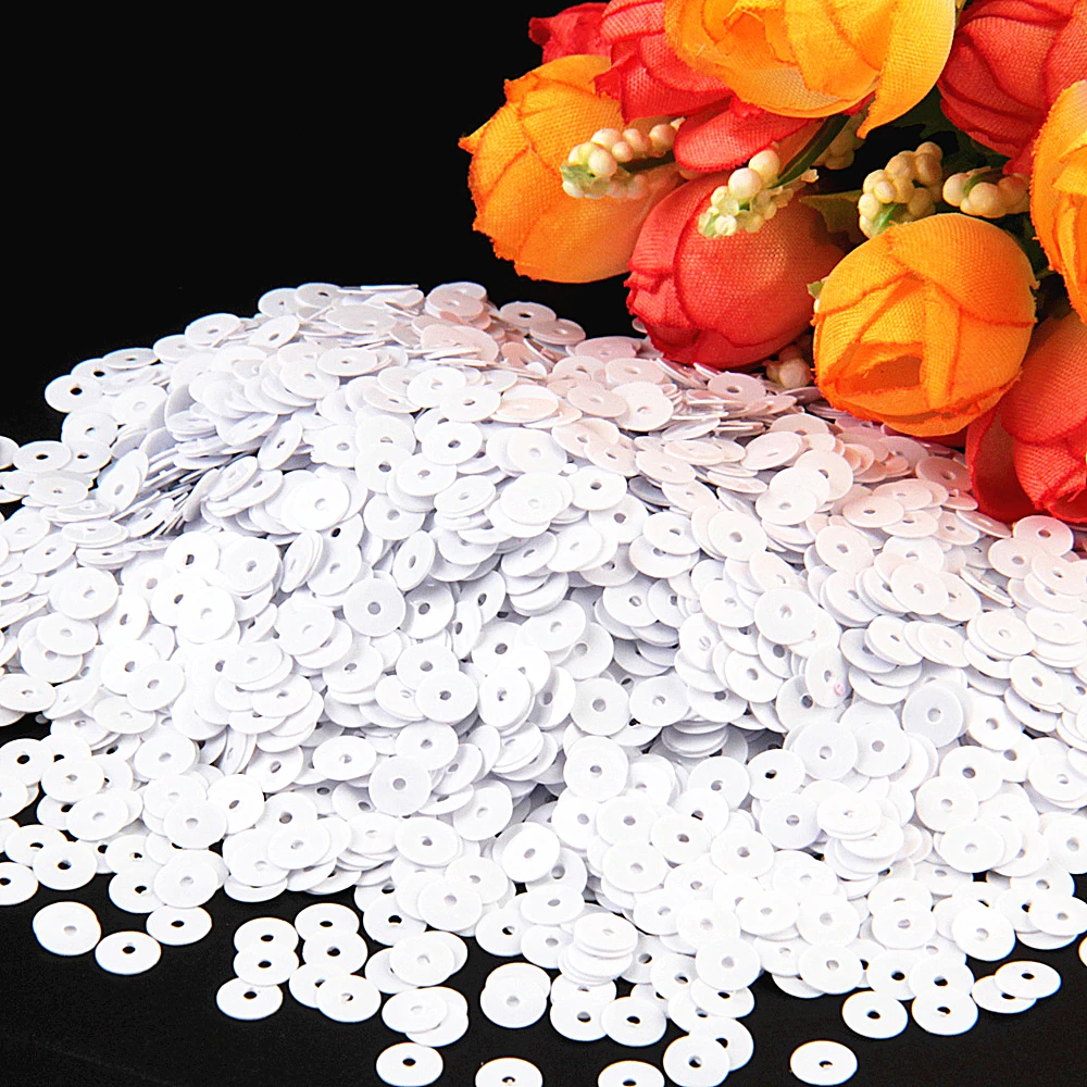 Sequin 3-30mm White Series Color Round Cup Large Sequins Flat Round Pvc Sequin Paillettes Sewing Wedding Decoration Craft 10g