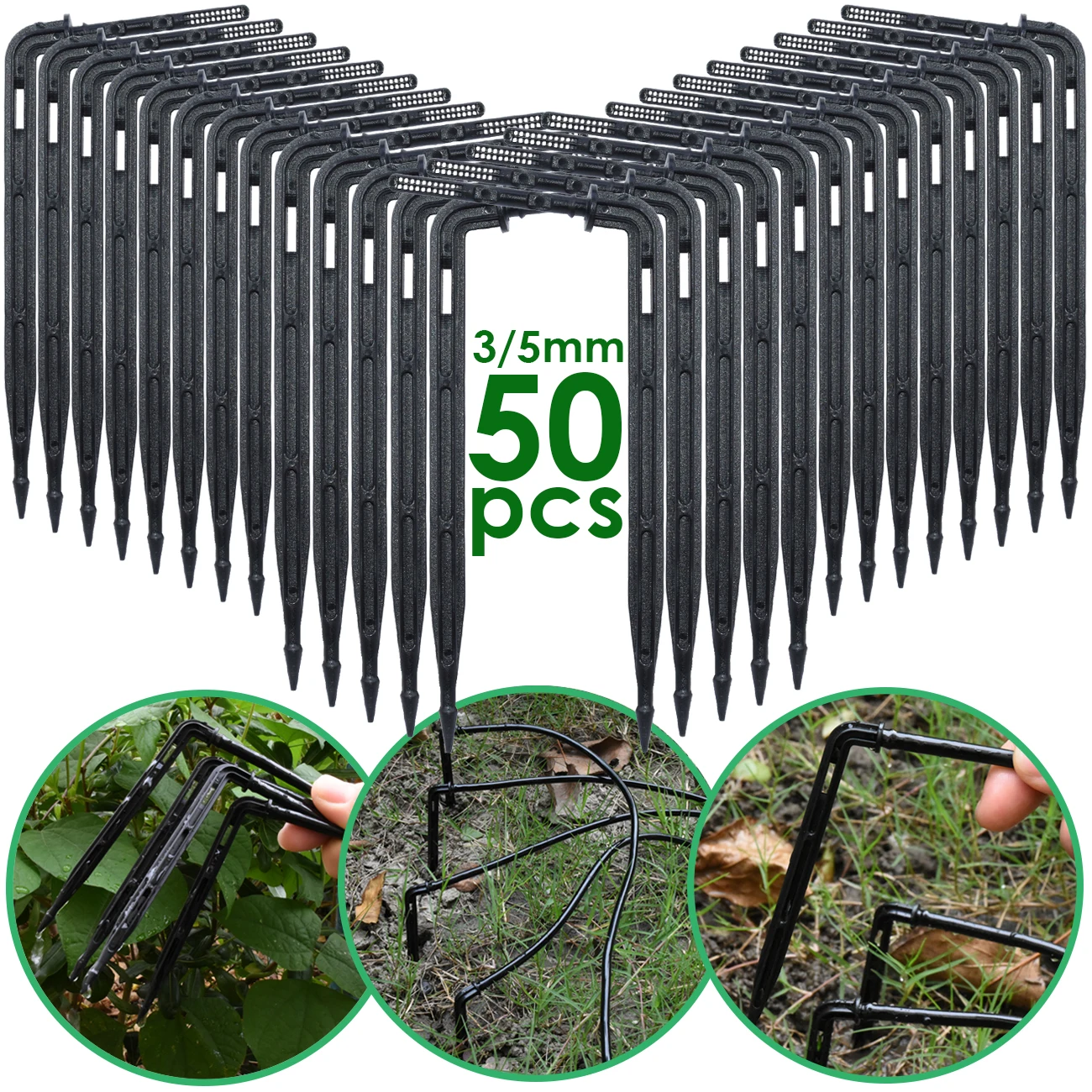 KESLA 50PCS Bend Arrow Dripper Micro Drip Irrigation Kit Emitters for 3/5mm Hose Garden Watering Saving Micro Dripper Greenhouse