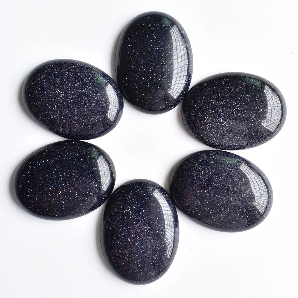 

Wholesale 6pcs/lot high quality blue sand stone Oval CAB CABOCHON 30x40mm charms beads for Diy jewelry making free shipping