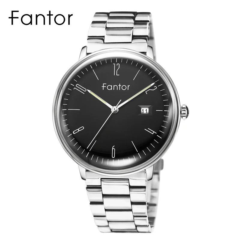 Fantor Men Brand Stainless Steel Watches Luxury Quartz Date Casual Waterproof Wristwatch Male Clock