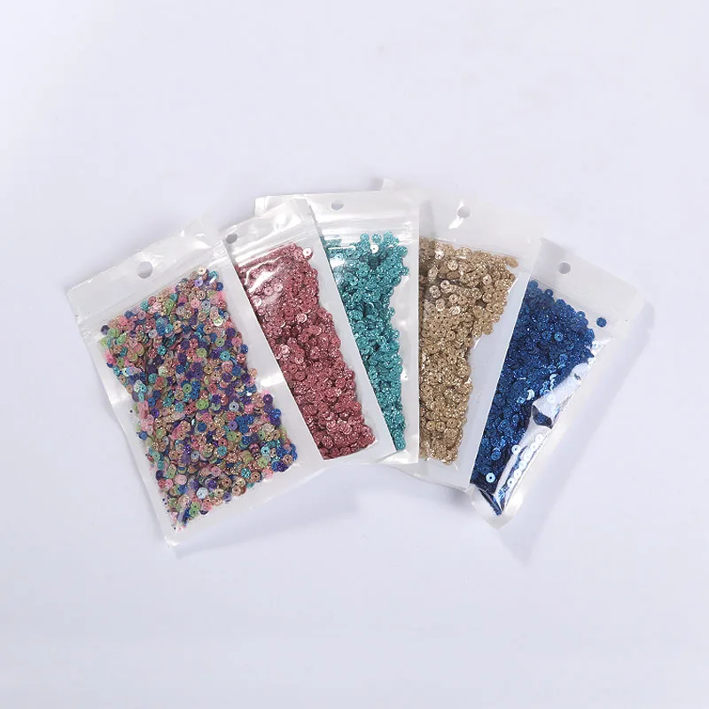 Flat Round Glitters Sequins para Scrapbook, Glitters, Solto, Costura, Decoração de Casamento, Acessórios DIY, 2000PCs, 4mm, 2000PCs