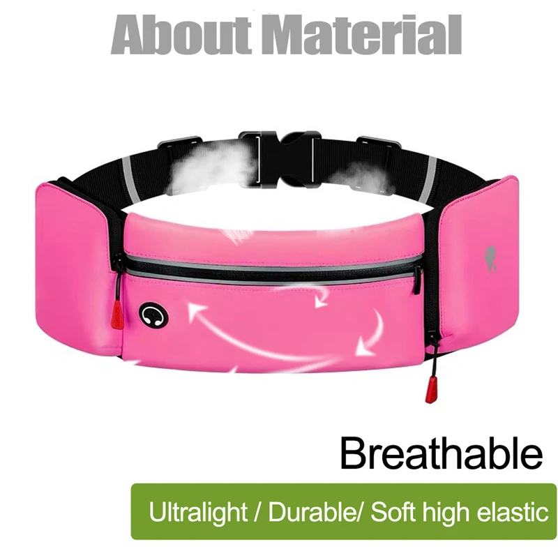 Breathable Marathon Jogging Cycling Running Bag Trail Hydration Belt Waist Bag Pouch Fanny Pack Phone Holder 500ml Water Bottles