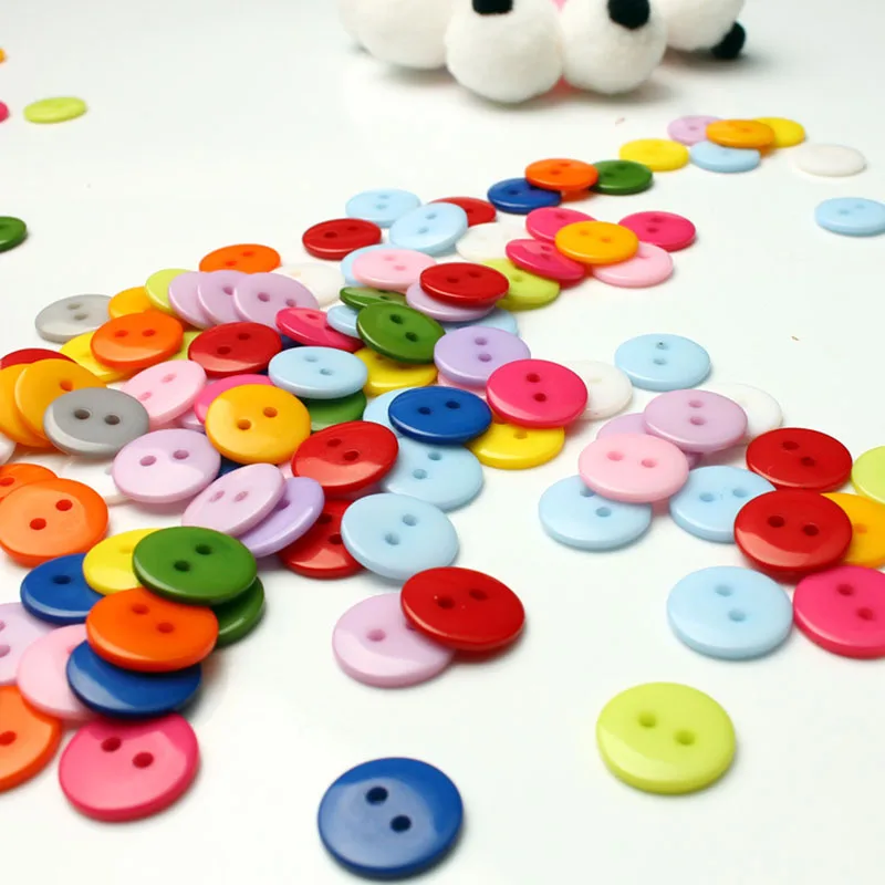 100pcs Colorful Mixed 2 Hole Resin Mini Buttons Sewing Decor Card Making DIY Scrapbooking Kid's Garment Dolls Sewing Accessories