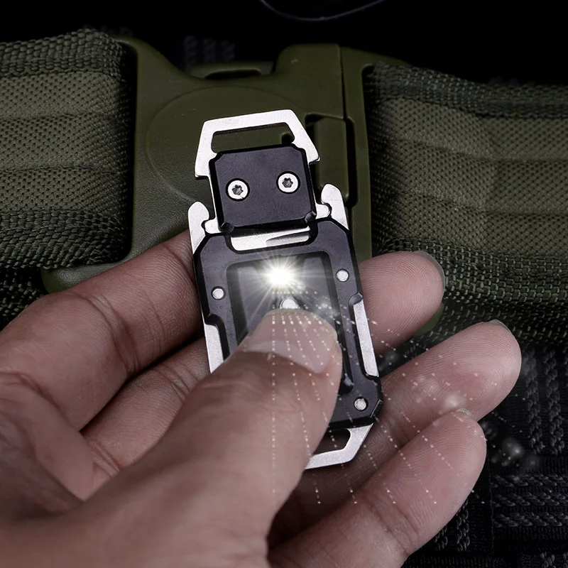 Llavero Mini iluminado para exteriores, portátil, afilado, portátil, para supervivencia, joyería