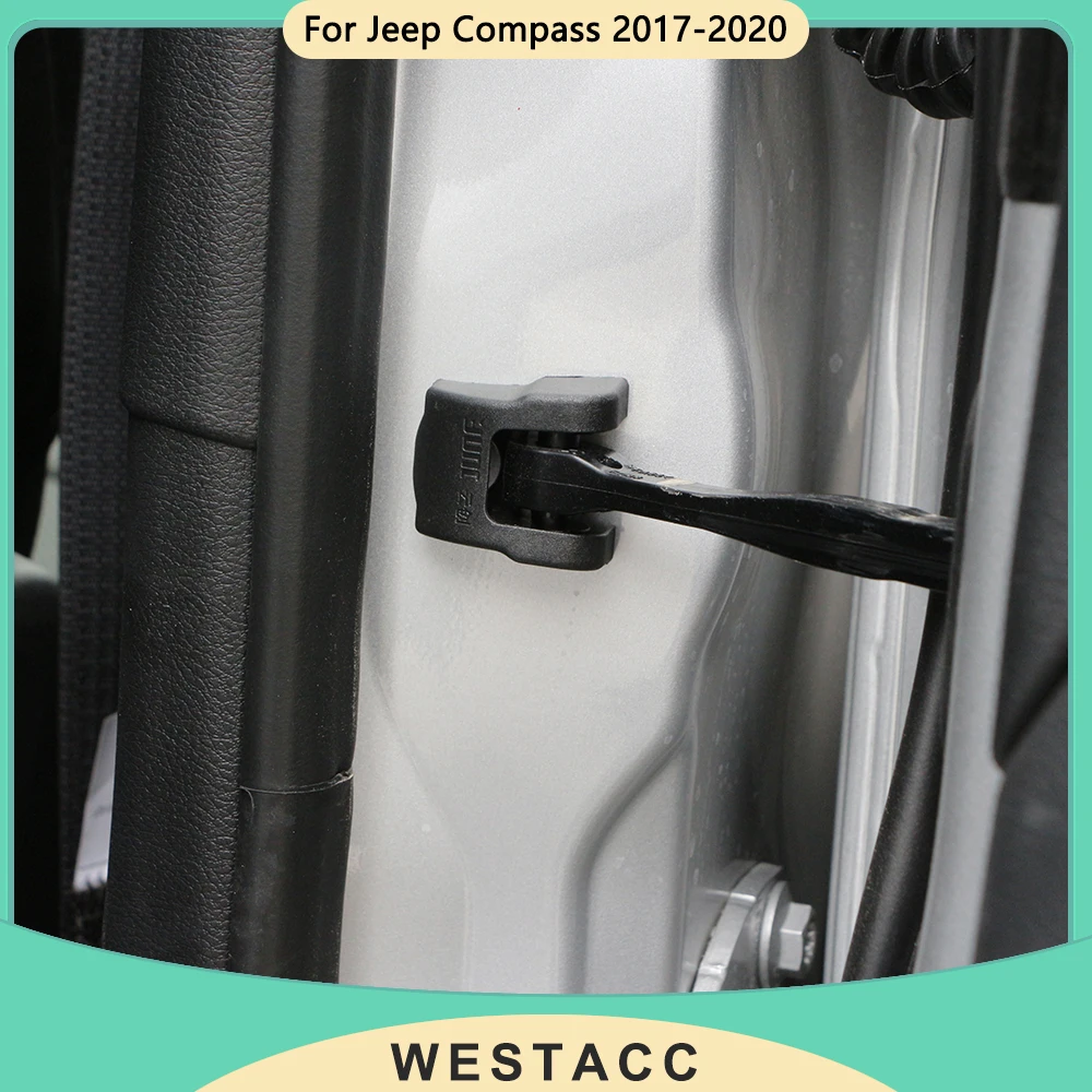 ABS Car Door Limitting Stopper Cover Door Lock Rustproof Cover for Jeep Compass 2017 - 2020 Interior Accessories