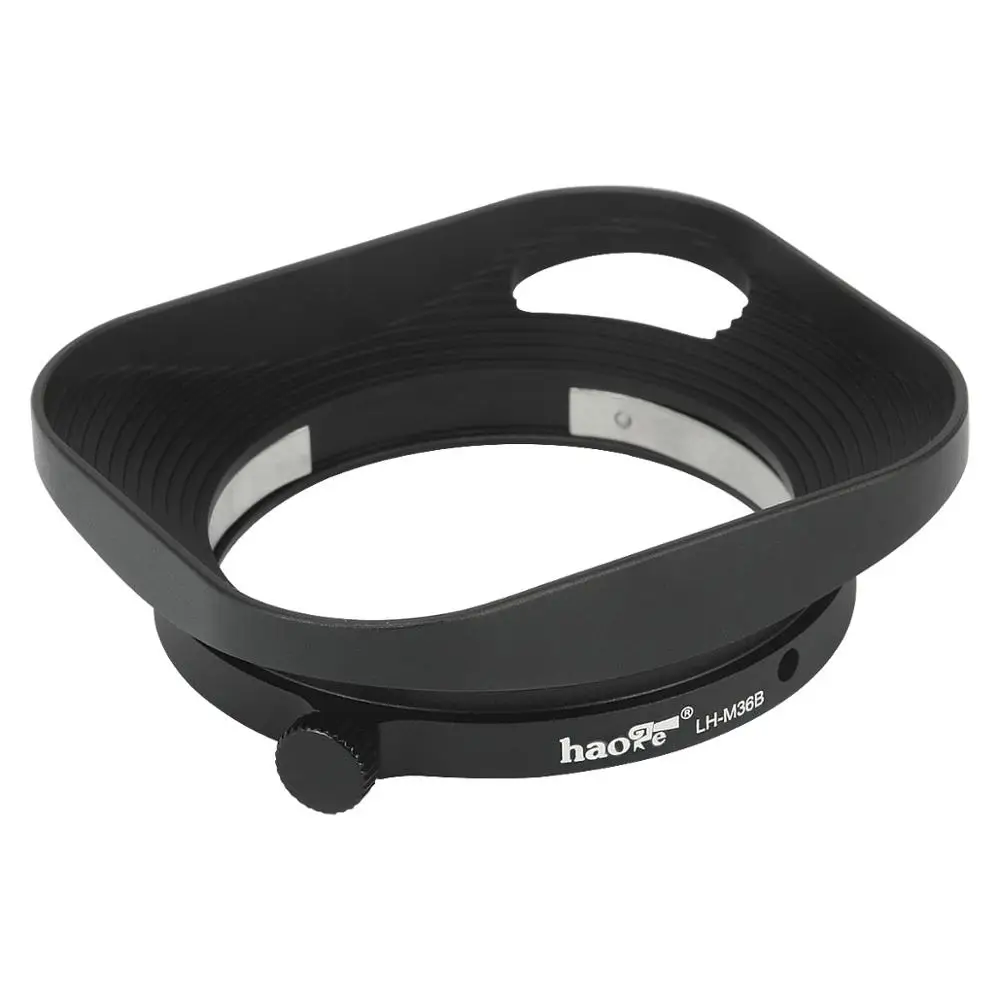 Haoge LH-M36B Square Metal Lens Hood Hollow Out Designed with Cap for Leica Summicron 35mm f2,M 35mm f2 ASPH and Elmarit-M 28mm