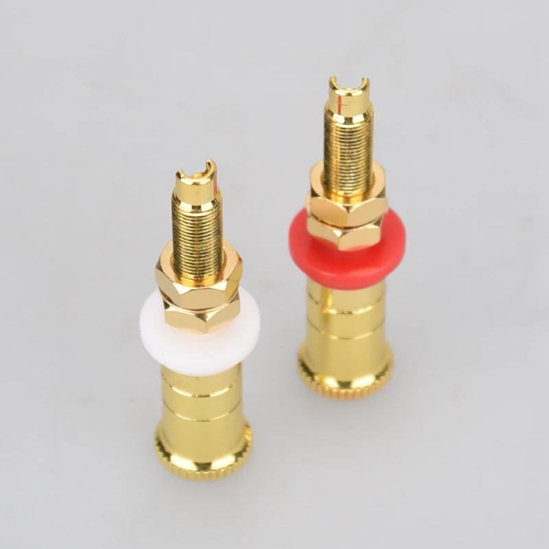 HIFIDIYLIVE speaker DIY terminal connector binding post HIFI amplifier Pure cupper Silver Gold-plated Banana socket junction Box