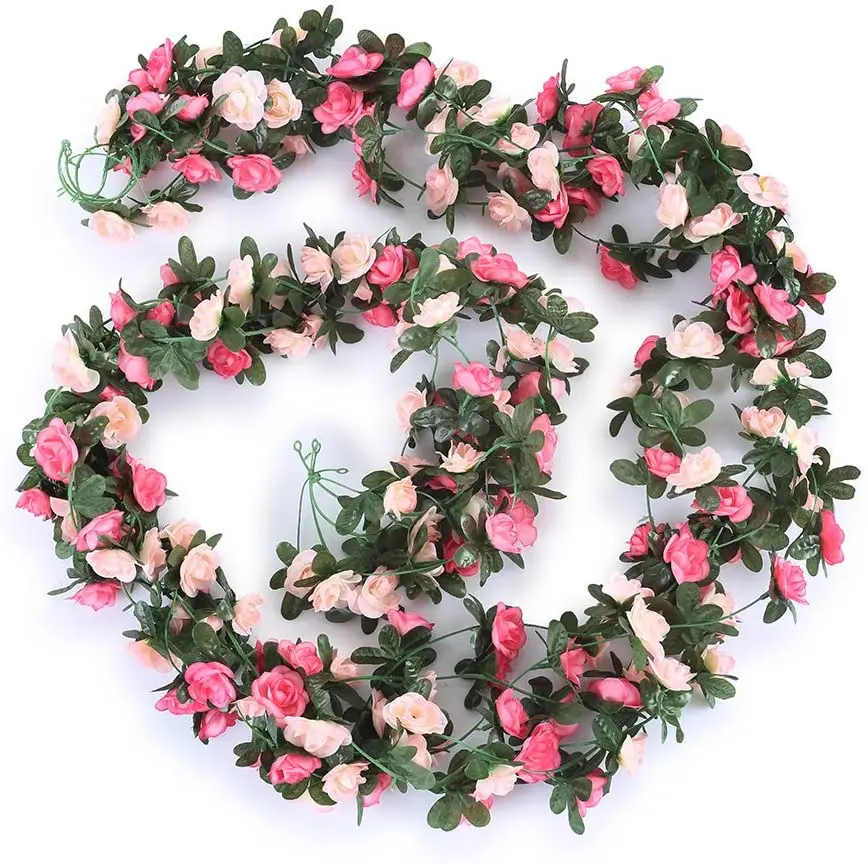 5 Pack/2 Pack 2.5m sztuczna różane kwiaty winorośli Garland roślin sztuczny kwiat wiszące Rose Ivy domowy Hotel wesele wystrój ogrodu