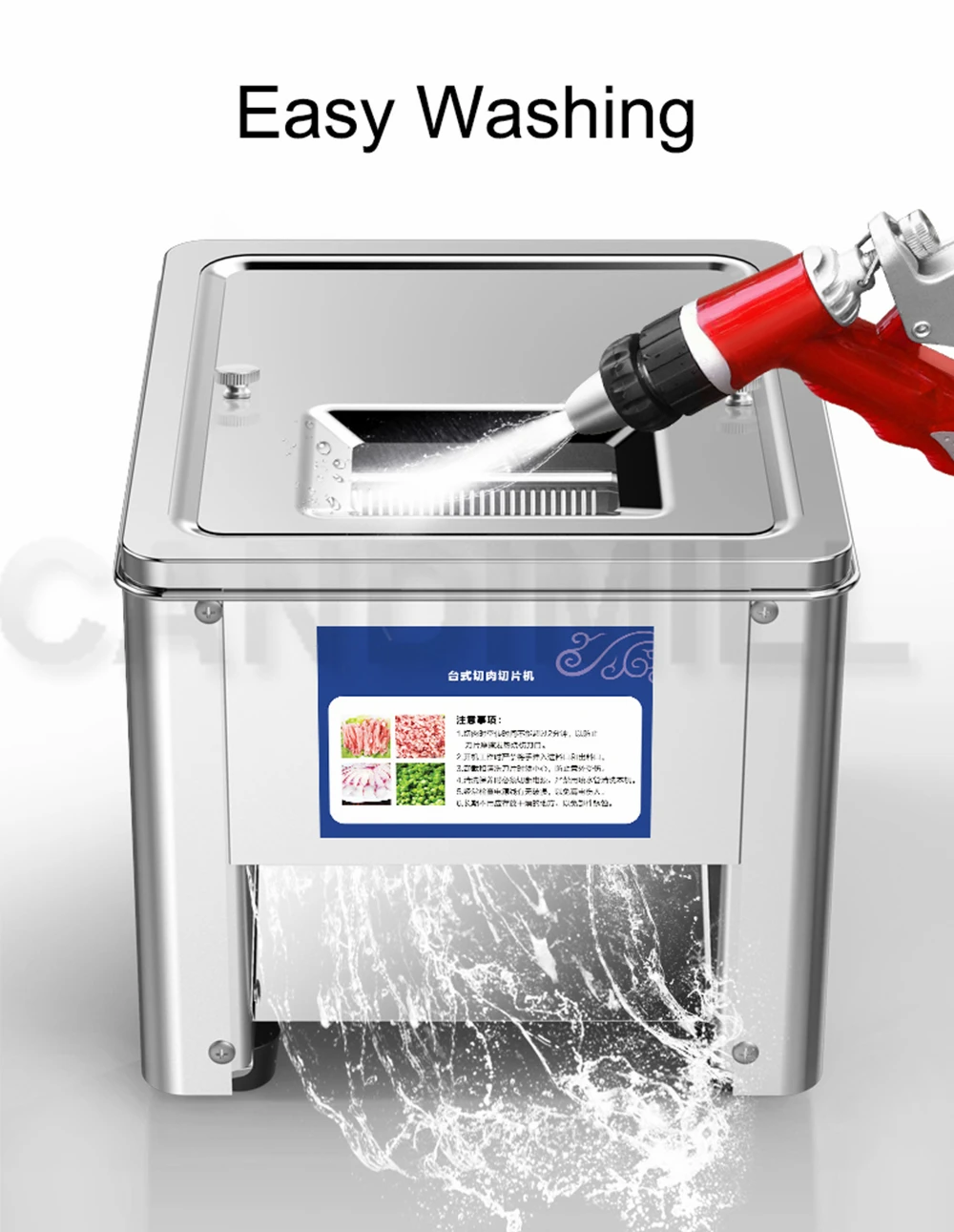 Ciseleur à viande électrique Commercial, broyeur à légumes, Machine à trancher la viande à domicile en acier inoxydable