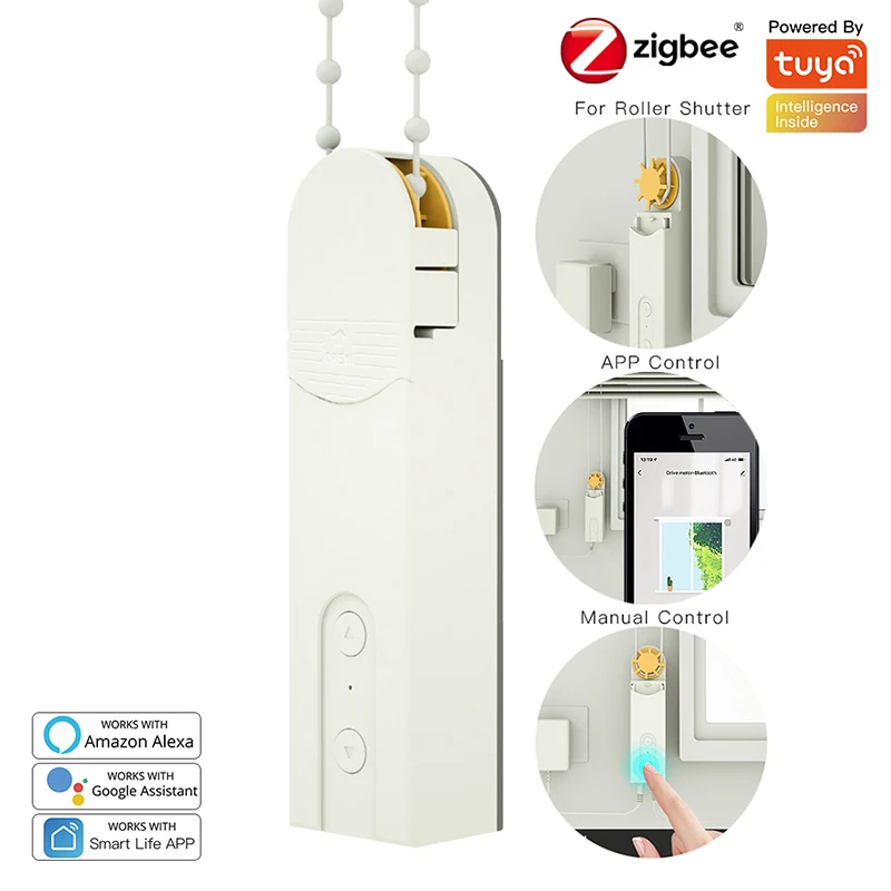 ZigBee-tiendas enrollables motorizadas inteligentes, bricolaje, Motor de accionamiento, Hub, funciona con la aplicación Tuya Smart Life, Alexa, Google Home, Control por voz