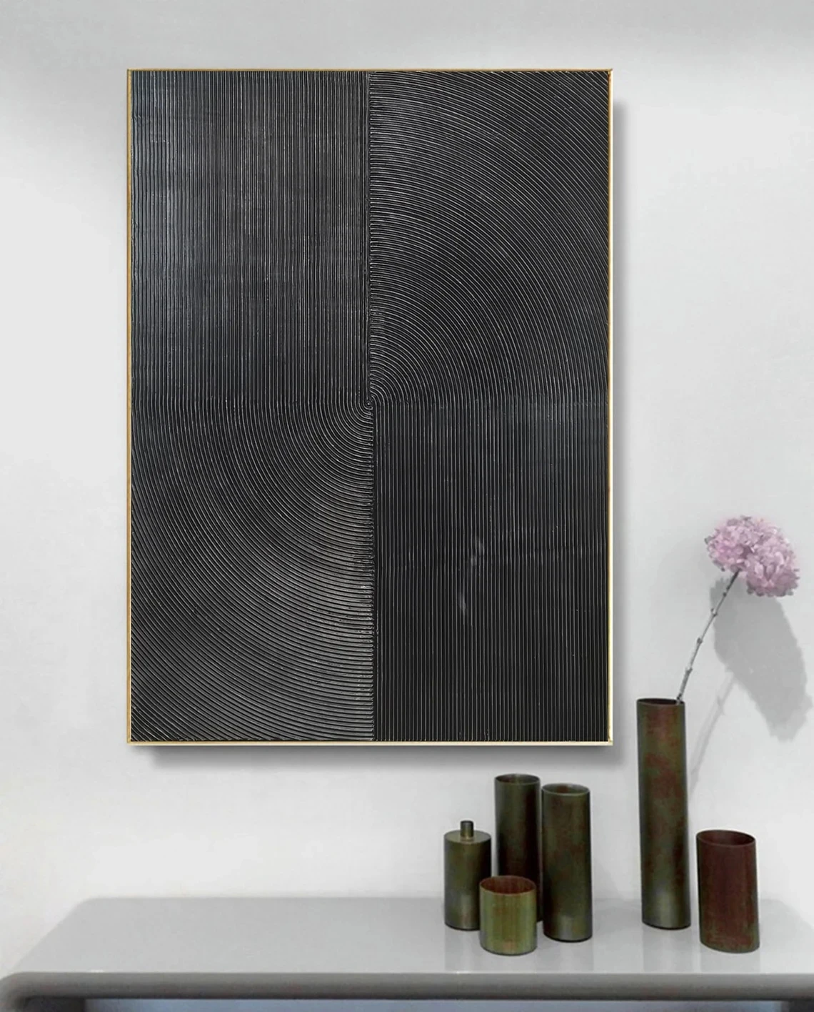 Very Black Painting Large Abstract Canvas Art Rich Textured Wall Art Original Oil Painting Abstract Oversized Wall Art On Canvas