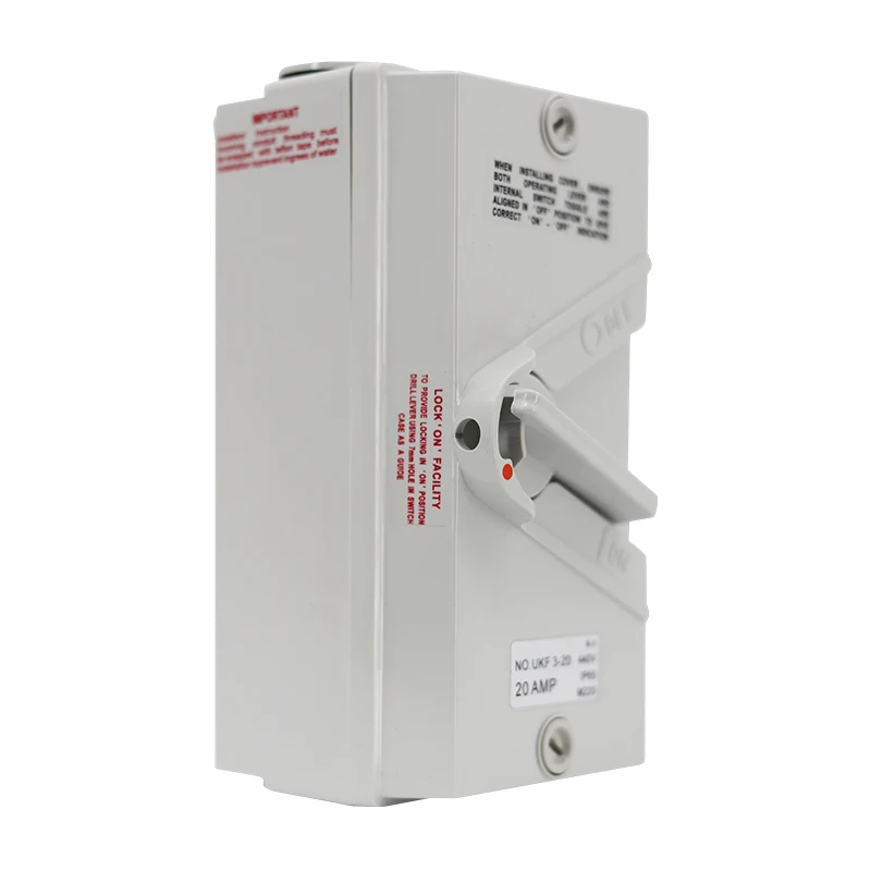 

Industrial Outdoor Waterproof Isolation Switch 20A/35A/63A Water Resistant Dustproof Three-Phase Load Switch 380V