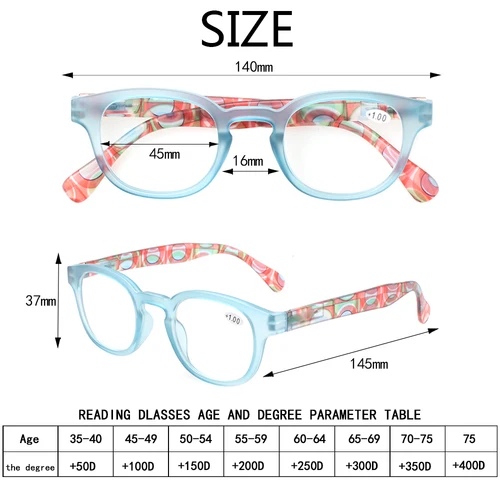Imagen 2 del producto Turezing-gafas de lectura con bisagra de resorte para hombre y mujer, anteojos decorativos con estampado Retro, gafas ópticas para presbicia 0 ~ 600