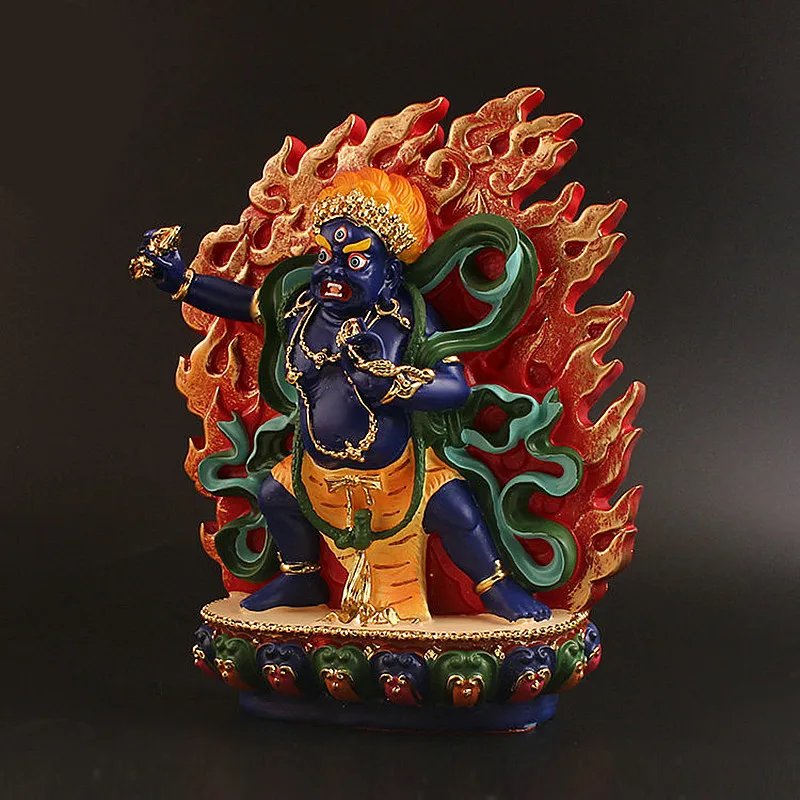 Big 20cm Vajrapani Bodhisattva Buddha Statues Tantric Buddhism Hand-painted Statues of The Mountain God Buddha Figurine