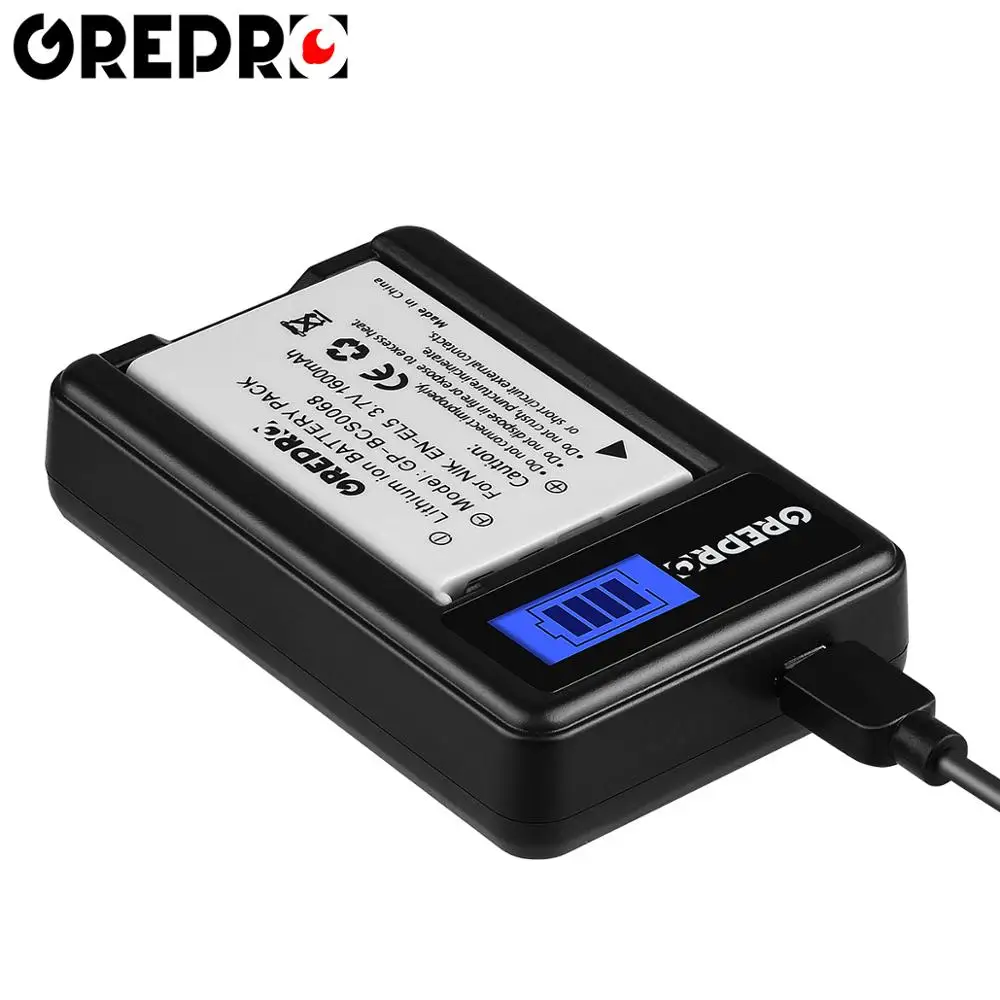 1600mAh EN-EL5 EN EL5 Digital Camera Battery + USB Charger for Nikon Coolpix P4 P80 P90 P100 P500 P510 P520 P530 P5000 P5100 L50