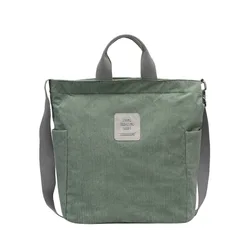 Women Corduroy Bag Large Shoulder Bags No Lining Cloth Handbag Tote Female Crossbody Messenger Bags Ladies Canvas Zipper Purses