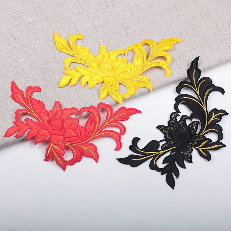 2Pcs Embroidery Patches Flower Iron On Sticker for Clothes Appliques For Clothing Sewing Accessories Crafts