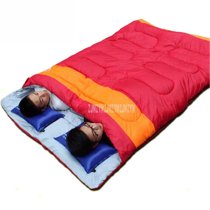 220x150cm Double Person Desert Camping Sleeping Bag Lightweight Envelope Type Adult Sleeping Bag for Outdoor Traveling Hiking