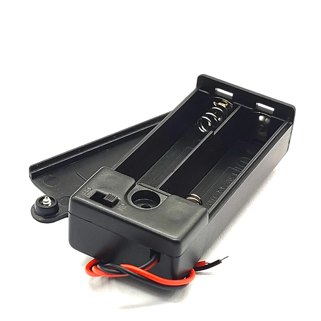 New 2 AA 3V Battery Holder AA Battery Box With Switch 2AA Battery Case With Cover Toy Accessories Model Parts Black