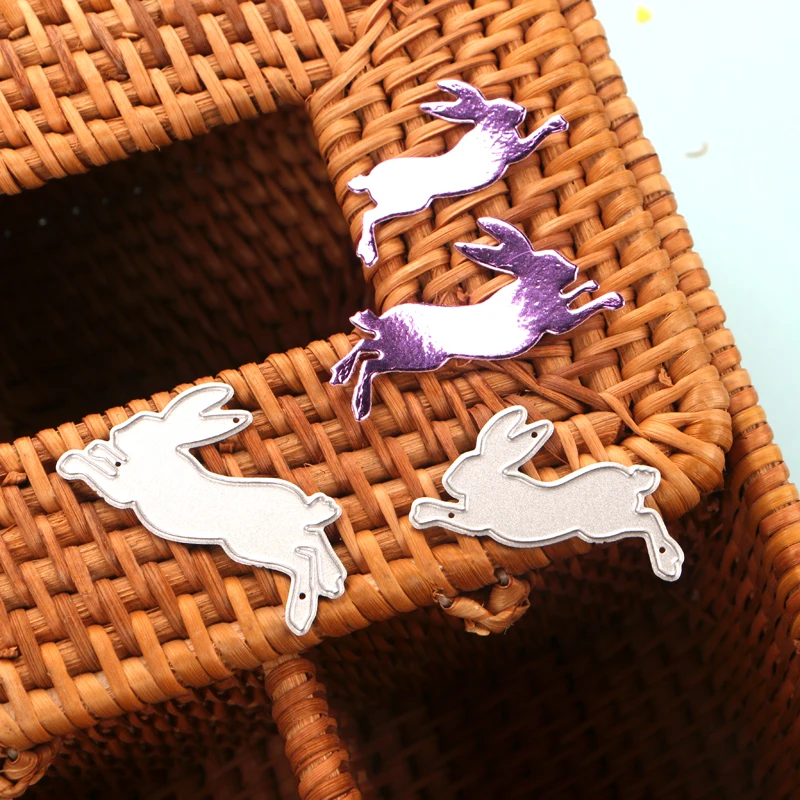 DUOFEN METAL CUTTING DIES 2pcs small rabbits hares Easter rabbits stencil DIY Scrapbook Paper Album 2021 new