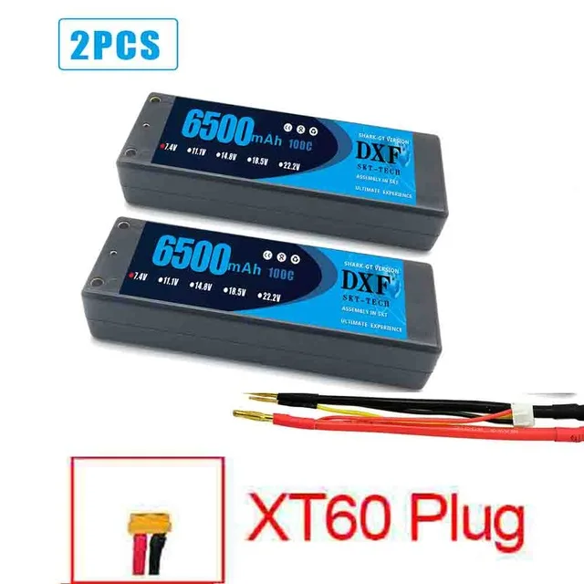2PCS DXF Batterie Lipo 2S 7,4 V 8400mah 6500mah 5200mah 120C 100C 100C mit 4mm Hardcase für RC Evader BX Auto Lkw Truggy Buggy