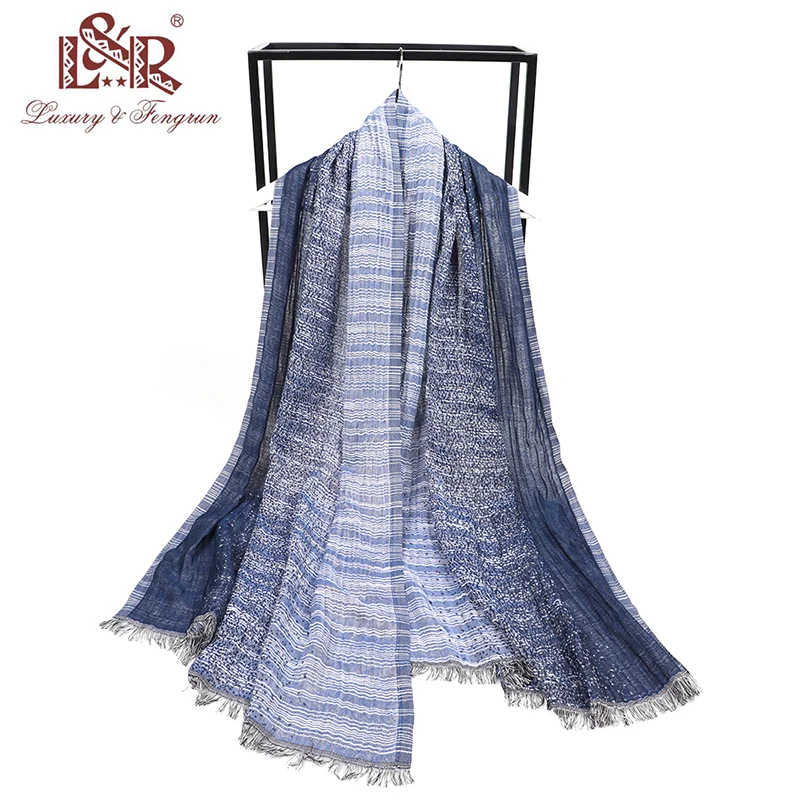 

2021 Winter Cotton Men Women Pleated Scarf Neutral Luxury Brand Scarves Tassel Patchwork Shawl Wraps Foulard Tippet Pashmina