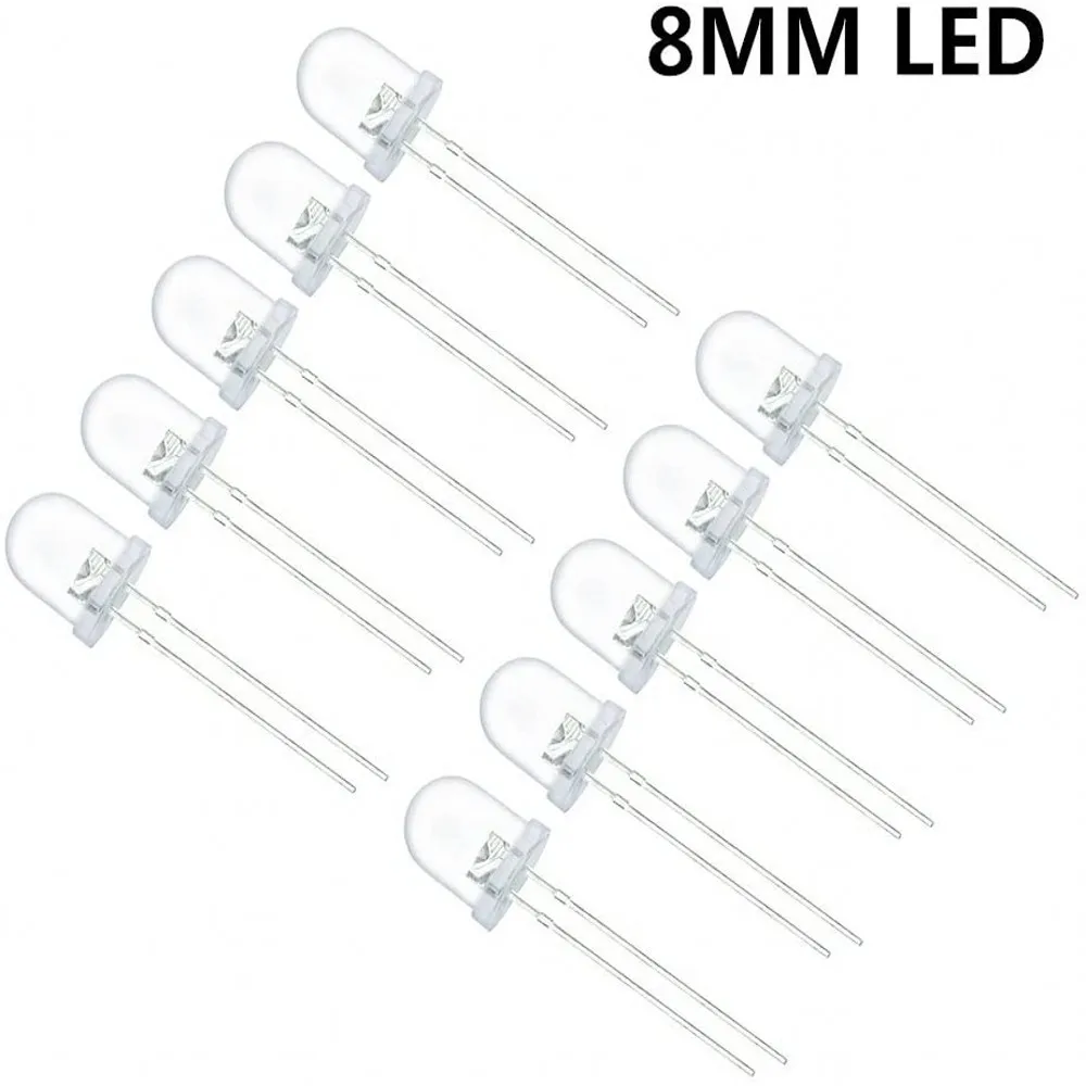 500pcs 8mm LED Diode 8 mm Assorted water clear White Green Red Blue Yellow RGB FAST SLOW DIY F8 Transparent Light Emitting Diode