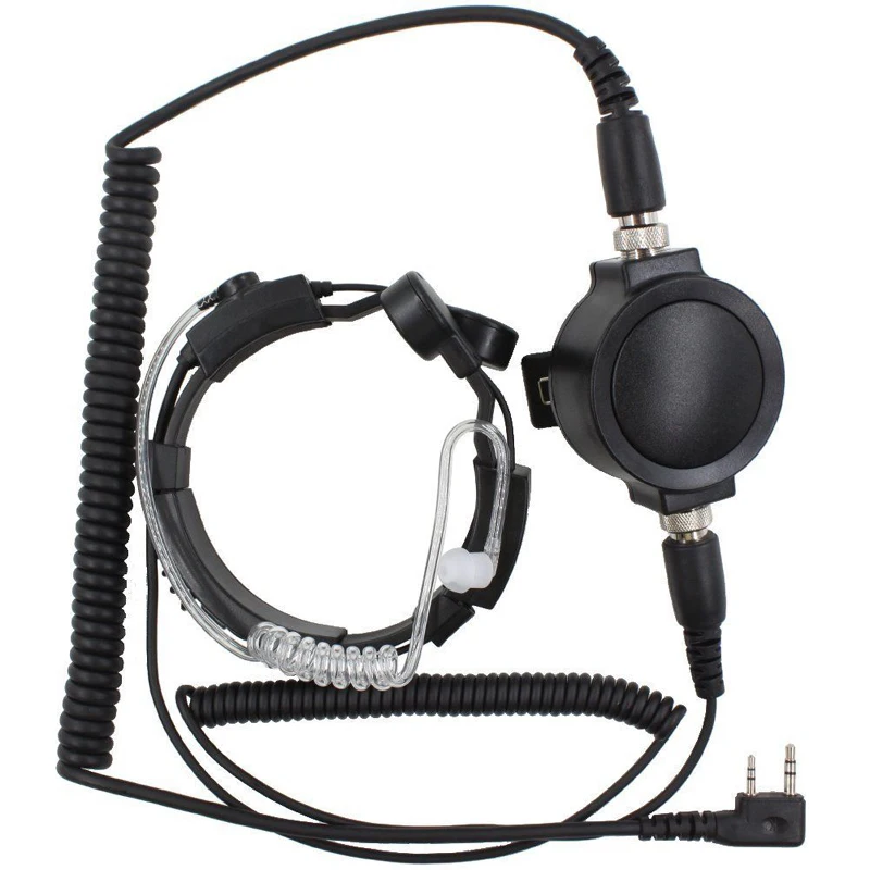 

Heavy Duty 2 Pin Tactical Throat Mic Big PTT Earpiece Headset for BaoFeng UV-5R UV-5X UV-82 TYT TH-UV8000D Retevis H777 Radio