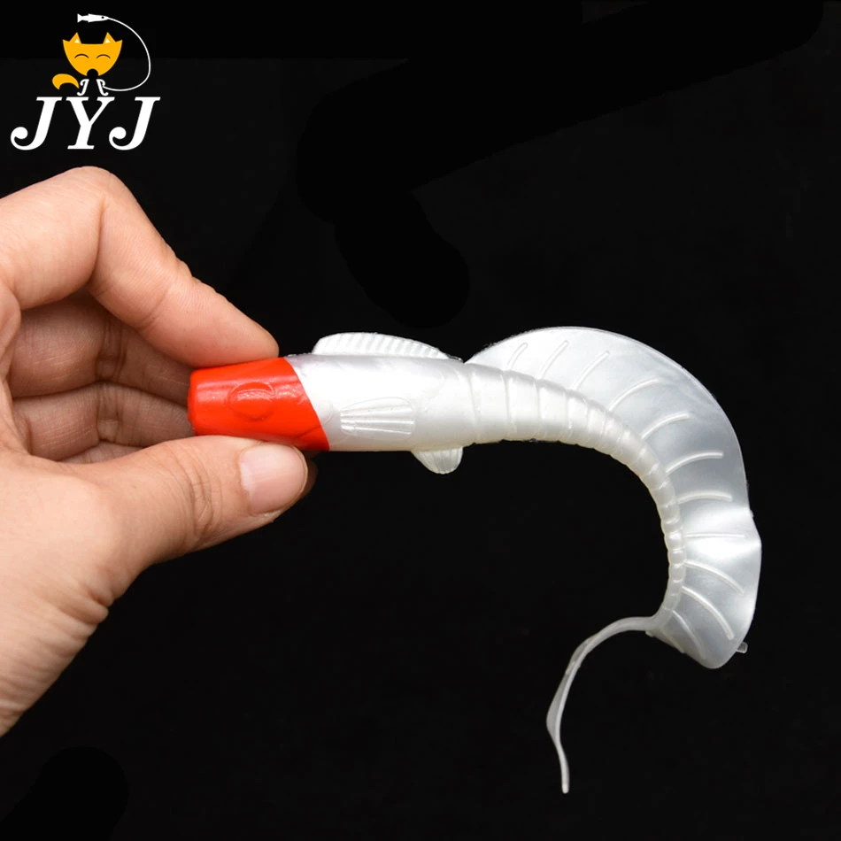 4pcs 12cm 13g 3D big Soft Bait Fishing Fish red head Silicone plastic Swimbait Shad Crankbait Use For Rig Fishing