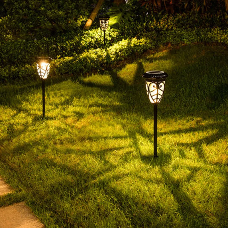 Lawn Lights Solar Panel LED Ground Plug Lamps Villa Household Street Light Decoration Waterproof Garden Outdoor Grass Park Lamp