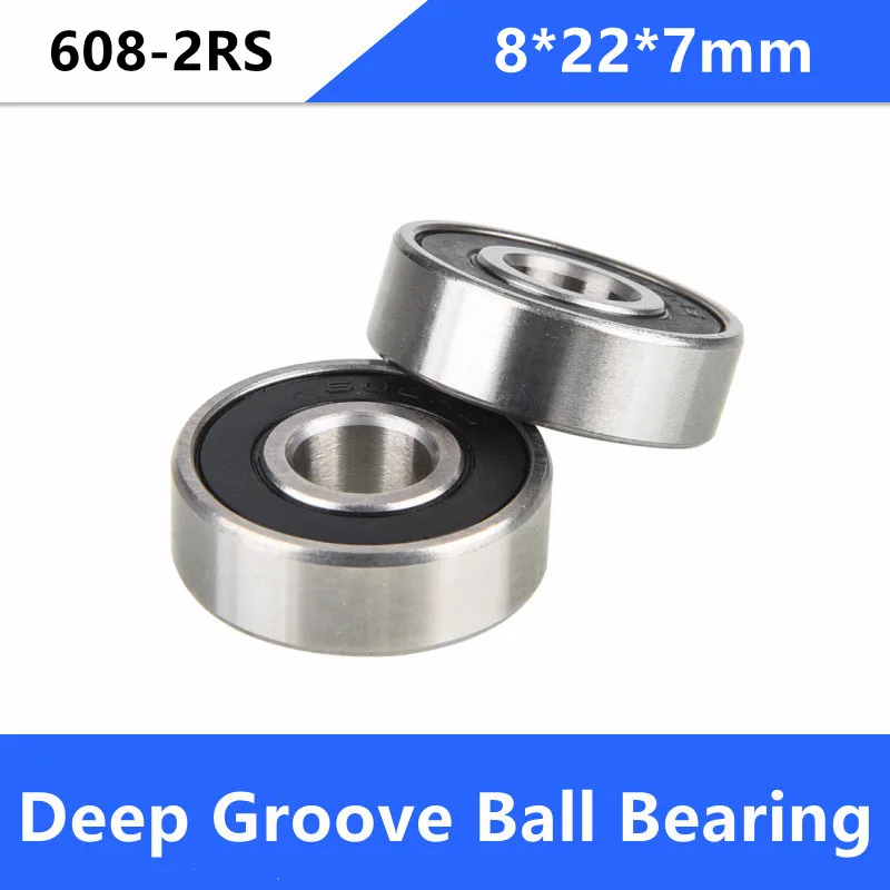 1000pcs/lot 608-2RS 608RS 608 2RS RS rubber sealed deep groove ball bearing  8*22*7 mm skateboard 8x22x7