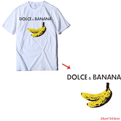 Dolce Banana Heat Transfer Iron On Transfers For Clothing Thermo Stickers Patch Thermocollant Washable DIY Graphic Stickers