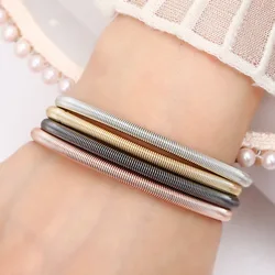 4.2mm Stainless Steel Guitar String Dainty Springs Stretchy Bracelets Set Men Women Custom Unique Bangle Jewelry Wholesale