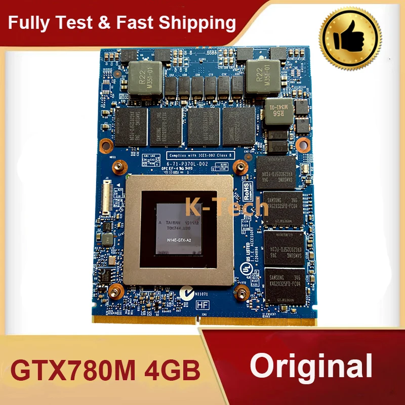 Original GTX780M GTX 780M VGA Video Graphic Card N14E-GTX-A2 4G DDR5 For Dell M17X R4 R5 M18X R2 R3 R4 Clevo Laptop