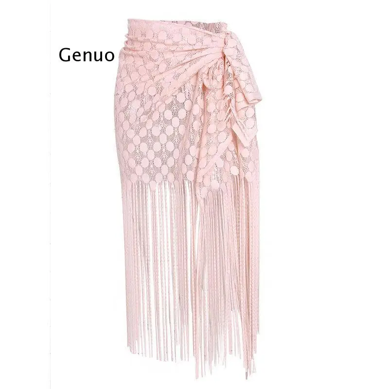 Class Wear Women Bellydance Shawl Tassel Rectangle Belt Belly Dance Lace Cape Hip Scarf with Long Fringes (Panties Included)