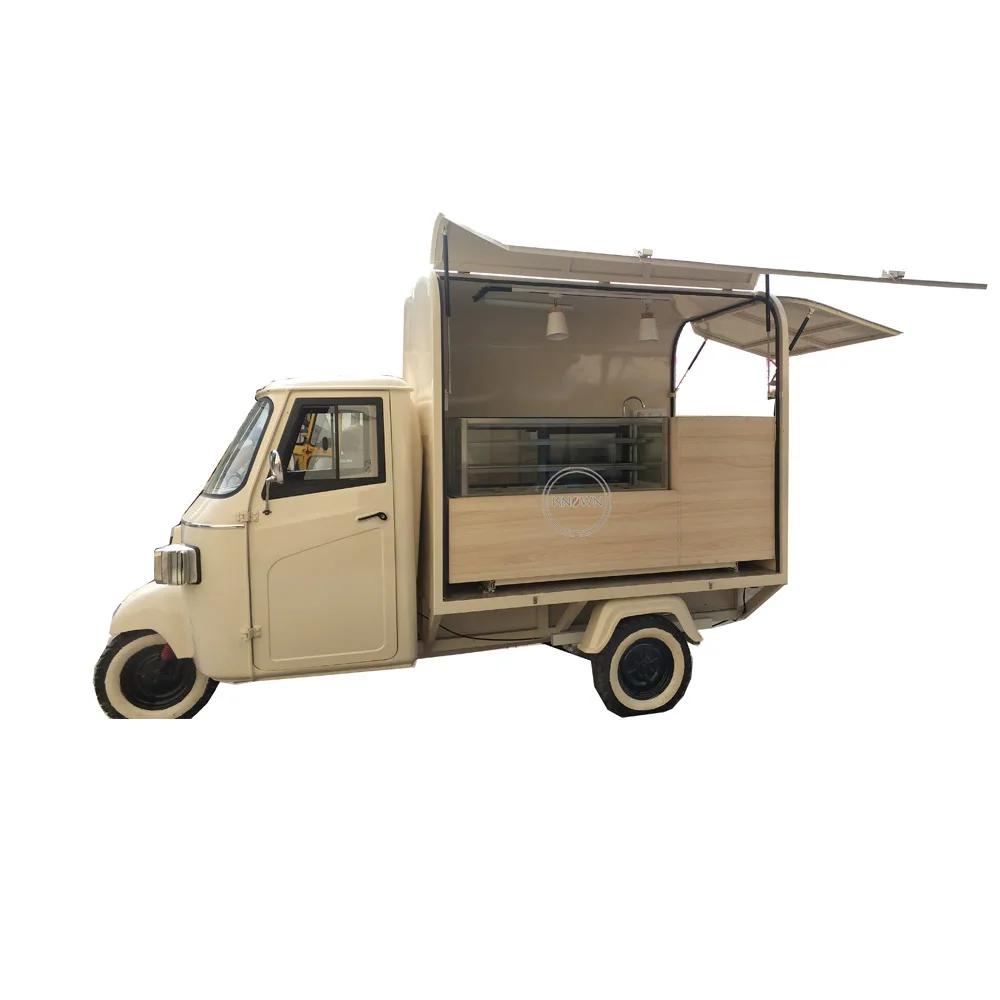 Eletric Adult Tricycle Festival Food Truck Mobile Bars For Wedding Party Events Piaggio Ape Coffee Beer Cart Vehicles