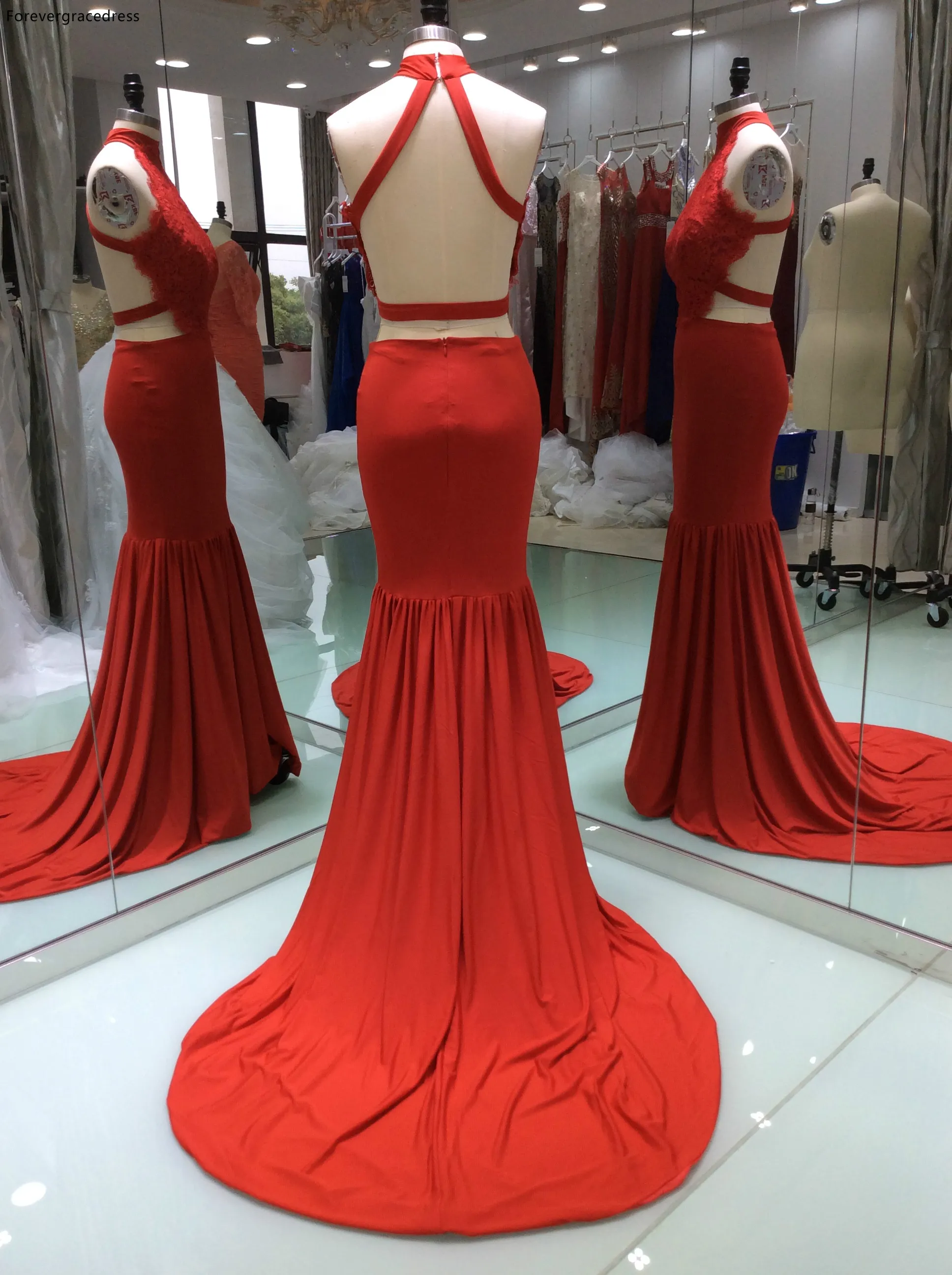 Real Photos Red Colour Evening Dress New Applique Sleeveless Backless Long Party Gown Custom Made Plus Size