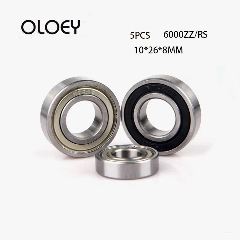 

5PCS ABEC-1 6000 2RS 6000RS 6000-2RS 6000 RS 6000-2RSH 10x26x8 10*26*8 mm Rubber seal High quality Deep Groove Ball Bearings