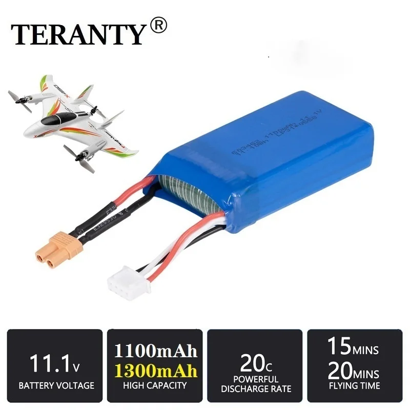 Original 3S 11.1V Lipo Battery For XK x450 FPV RC Airplanes Spare Parts 11.1V 1100mAh/1300mAh Batteries For x450