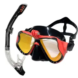 Floating diving lung diving package mask silicone skirt three-lens adult panoramic full dry diving mask Floating diving lung di