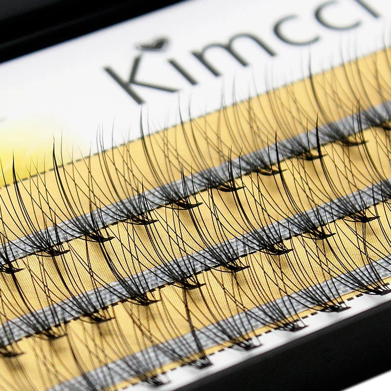 Kimcci 60knots/Case Natural False Eyelash Extension Makeup 10D Mink Individual Faux Eye Lashes Professional Fake Grafting Cilias