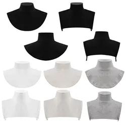 Detachable Fake Collar Unisex Kid Boy Girl Stand Collar Solid Color Warmer Turtleneck Fake Collar Apparel Decorative Accessories