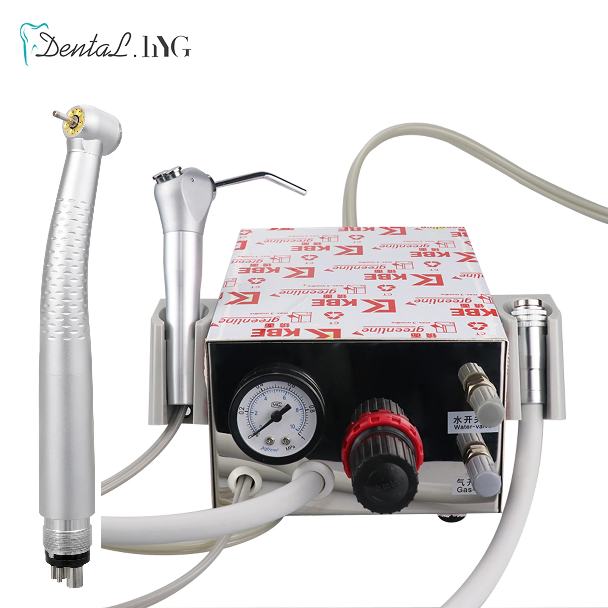 Dental Portable Turbine Unit Work with Air Compressor 3 Way Syringe 2/4 Holes Teeth Whitening Equipment With Dental Handpiece